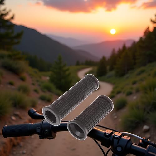 2PCS Bike Long/Short Handlebar Grips for Twising Shifter, Shockproof Anti Slip for MTB Parts, Cycling Parts and Components Anti Slip Soft Rubber Handlebars, Headsets and Stems(Black)
