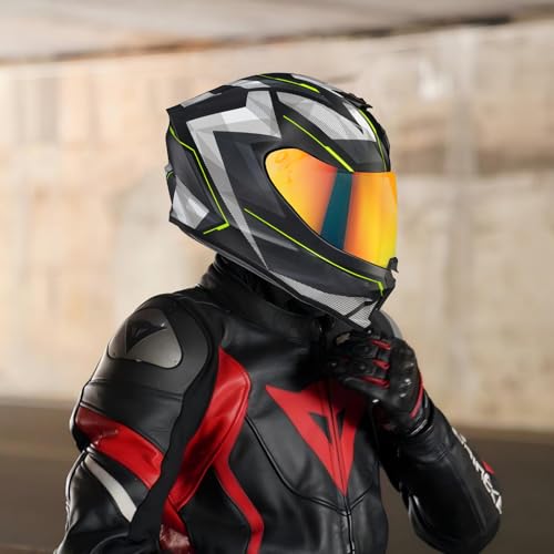 R420 Visor Shield Repalcement, UV Protection Outer Face Helmet Shield Compatible with R420 Motorcycle Accessories (Chrome Red) - color: Chrome Red