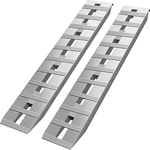 VEVOR Aluminum Ramps, 6000 lbs, Heavy-Duty Ramps with Top Hook Attaching End, Universal Loading Ramp for Motorcycle, Tractor, ATV/UTV, Trucks, Lawn Mower, 60" L x 12" W, 2Pcs - size: 6000lbs