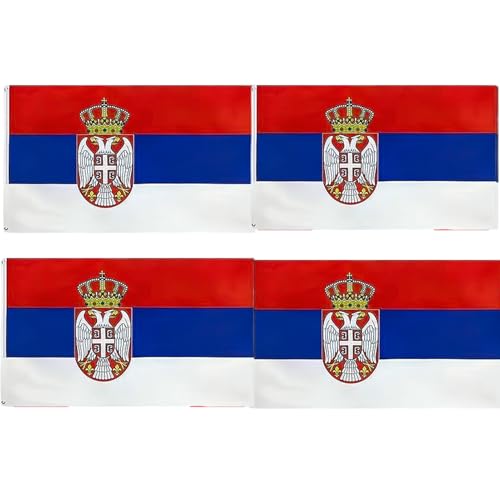 4 PCS Flag Stickers - Serbia Flag Stickers Decals for Cup Computer Laptop Car Bumper Window Helmet Musical Instrument with Smooth Surface - size: Serbia