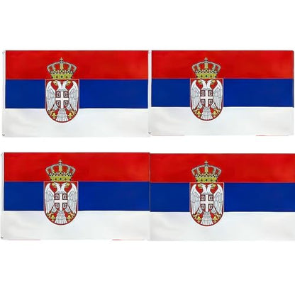 4 PCS Flag Stickers - Serbia Flag Stickers Decals for Cup Computer Laptop Car Bumper Window Helmet Musical Instrument with Smooth Surface - size: Serbia