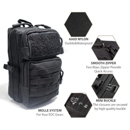 Tactical Molle Utility Pouch, Compact EDC Tool Pouch Bag Tactical Phone Pouches Medical EDC IFAK Pack Mini Waist Pouches - color: Green
