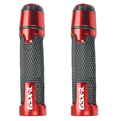 2pcs Motocycle Handlebar Grip Ends Set, Fit with S.uzuki GSXR GSX-R GSXS 600 750 1000 (22mm 7/8" - Red) - color: Handlebar - Red