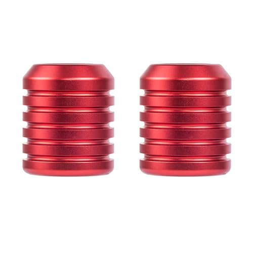 Advanblack CNC Aluminum Motorcycle Frame Sliders – Crash Bar Slider for Harley 1-1/4” Flat Out & Highway Crash Bars/Saddlebag Guards – Red, Gold, Black, Silver – Bolt-On Pair with Screws (Red CNC) - color: Red CNC