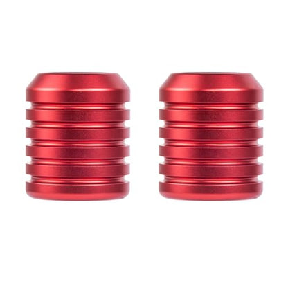 Advanblack CNC Aluminum Motorcycle Frame Sliders – Crash Bar Slider for Harley 1-1/4” Flat Out & Highway Crash Bars/Saddlebag Guards – Red, Gold, Black, Silver – Bolt-On Pair with Screws (Red CNC) - color: Red CNC