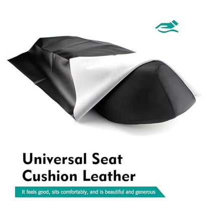 39.37" x 27.56" Motorcycle Seat Cover, Flexible Elastic DIY Motorbike Seat Protector, Durable PU Leather Seat Cushion, Universal for Scooter ATV Motorcycle (Black)