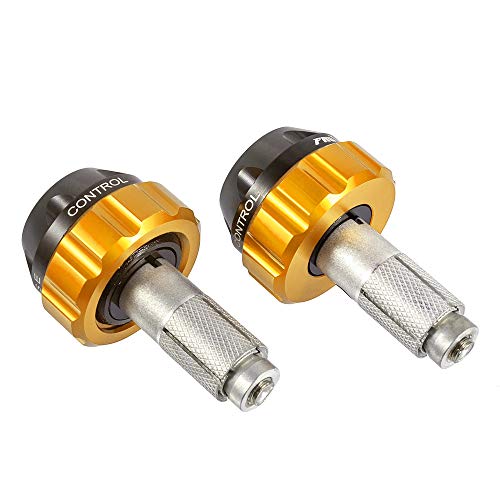 Motorcycle Throttle Lock Cruise Control Handlebar Plugs Grip Bar End Caps Slider Set for Street/Sport/Tour Bike Cruiser Scooter (Gold) - color: Gold