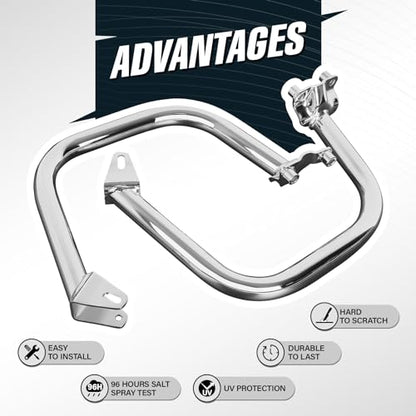 TCT-MOTORPARTS Engine Guard Highway Crash Bar Protection Support Fit for Harley Street 500 XG500 Street 750 XG750 2015-2020; Street Rod XG750A 2017-2020 (Replace #49000047) Chrome - color: Chrome