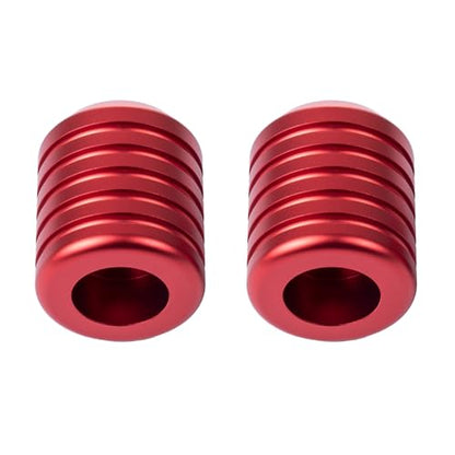 Advanblack CNC Aluminum Motorcycle Frame Sliders – Crash Bar Slider for Harley 1-1/4” Flat Out & Highway Crash Bars/Saddlebag Guards – Red, Gold, Black, Silver – Bolt-On Pair with Screws (Red CNC) - color: Red CNC