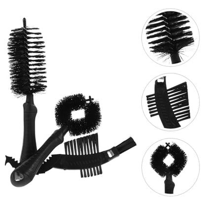 Mikinona Bike Chain Cleaner Brush Set 3pcs Ergonomic Motorcycle Chain Cleaning Tool Multi-Function Reusable Brush Kit for Bicycle and Motorcycle Maintenance