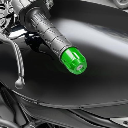 Motorcycle Bar Ends Plug,CNC Handlebar bar Ends Plugs For Ninja400 Ninja500/1000/400R/250/1000SX ZX6R Z650 Z900 Z400 ZX14R ZX10R ZX600 ZX636 ZX4RR ZX4R ER-6n ER-6f GSXR600 750 1000 and other models - color: Green