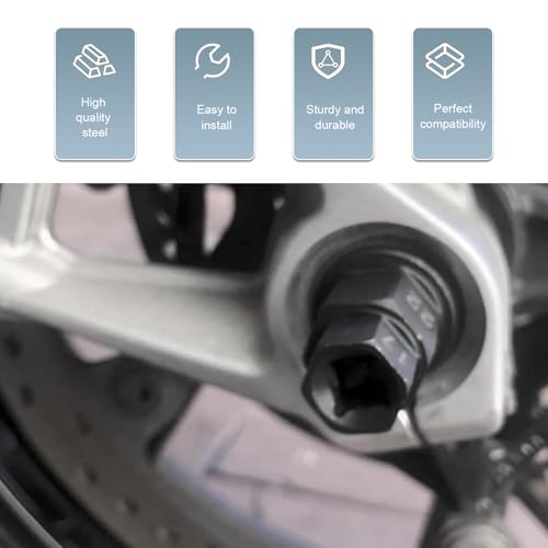 Motorcycle Axle Nut Tool, Front Axle Removal Wrench, Heavy Duty 17mm 19mm 22mm 24mm Hex Spindle Socket for Motorcycle Front Wheel Spindle Repair(Black) - color: Black