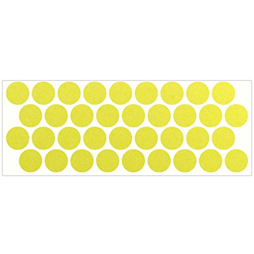 LiteMark Reflective Lemon Yellow 1 Inch Circle Sticker Decals for Helmets, Bicycles, Strollers, Wheelchairs and More - Pack of 36 - color: Lemon Yellow