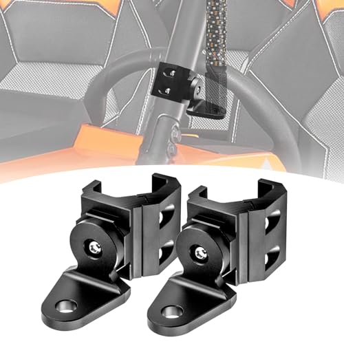 Wsays 2 Pcs UTV Pro-fit roll cage 360° Adjustable CNC Aluminum Flag Whip Light Mount Compatible with Polaris General Ranger Fit Can Am Defender Commander Maverick Sport Trail