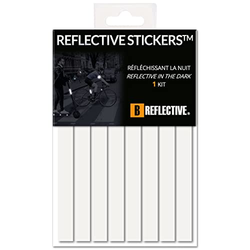 Set of 8 Retro Reflective Stickers for Scooters, Bikes, Motorcycles,... - Multi Support Strips - High Visibility - 3M Technology™ - Maximum grip - color: Silver / White