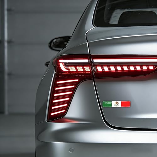 4-Pack Mexico Flag 3D Epoxy Car Stickers – Reflective Waterproof Decals for Cars, Trucks, Motorcycles, Helmets, Laptops & More, Durable Mexican Pride Auto Accessories
