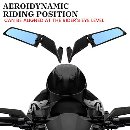 XINGWU Motorcycle Rearview Mirror Adjustable Rotating Stealth Wind Wing Side Mirror CNC Upgrade for 1290 Super Duke R Evo ABS Z650 Z900 Z1000 V4 S1000 Street Bike - size: CNC Upgraded T7075