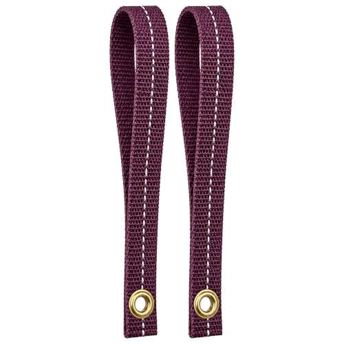 Cajun Tie Downs Hood Loop Anchor Straps — Under Hood Kayak & Canoe Tie-Down, Fits Vehicles Without Tow Hooks, 1" x 8", 2-Pack, Made in USA, Burgundy/Gray - color: Burgundy/Gray