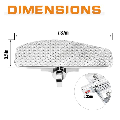 Chrome Rear Passenger Foot Pegs Floorboards for Harley Road glide, Road king, Electra glide, Street Glide & Softail Fat Boy, Street Bob, Low Rider ST & Dyna - color: Passenger Floor Board-Chrome