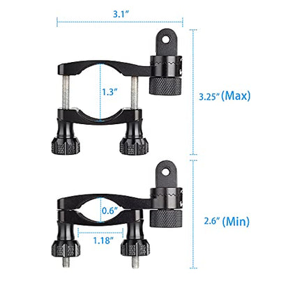 HSU Bike Handlebar Mount for GoPro, 360° Rotation Seat Post, 0.6-1.3inch Go Pro Motorcycle Mount Compatible with Hero 13/12/11/10/9/8/7/6, DJI Osmo Action AKASO and Other Action Cameras (Black) - color: Black