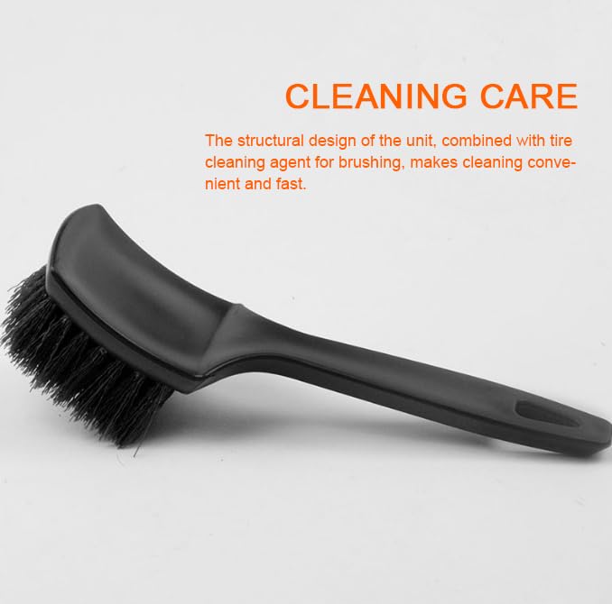 Wheel Brush Tire Brush Car Wash Brush Tire Brush Car Carpet Cleaner Used for Cleaning Car Tires, Wheels and Carpets, with a Short Handle that is Simple and Durable - color: Black