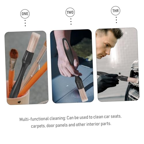1Set Car Detailing Kit Interior Cleaner Brush Soft Bristles for Traceless Cleaning for Cars Motorcycles and More Safe for