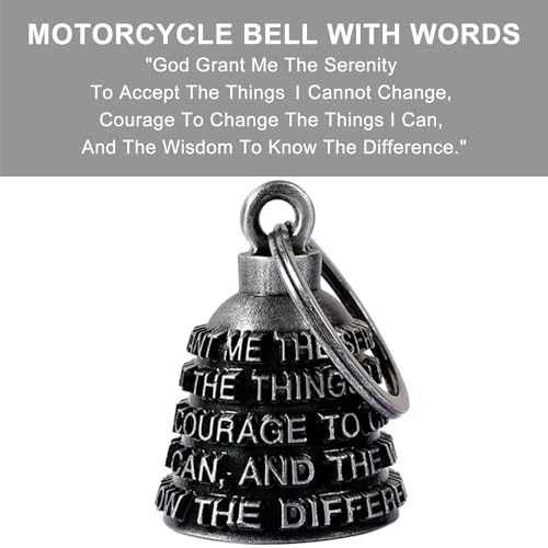 Dream Apparel Motorcycle Bell Guardian Angel Drive Away Gremlin, Biker Bell for Men Women Rider Riding, Good Luck Gift - style: God Grant Me Serenity Courage Wisdom