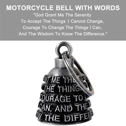 Dream Apparel Motorcycle Bell Guardian Angel Drive Away Gremlin, Biker Bell for Men Women Rider Riding, Good Luck Gift - style: God Grant Me Serenity Courage Wisdom