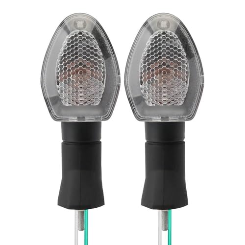 Motorcycle Turn Signals - Amber Light,12V, Halogen Indicator Light Waterproof Clear Lens Fits SUZUKI DRZ 400S /GSX-S 750Z /GSX 1250FA SV 650X DL650 /V-Strom 650 (Pair) - color: Clear