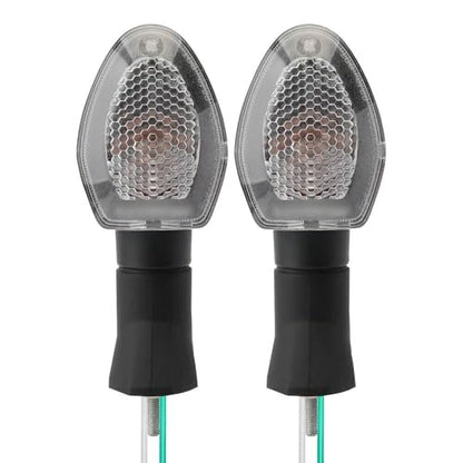 Motorcycle Turn Signals - Amber Light,12V, Halogen Indicator Light Waterproof Clear Lens Fits SUZUKI DRZ 400S /GSX-S 750Z /GSX 1250FA SV 650X DL650 /V-Strom 650 (Pair) - color: Clear