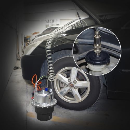 JIFETOR 5L Pneumatic Brake Pressure Bleeder Kit, Air Power Pressurized Master Cylinder Clutch Fluid Bleeding Tool Set with Bleed Machine, Collection Bottle and Adapters, Black Cylinder - color: Black Cylinder
