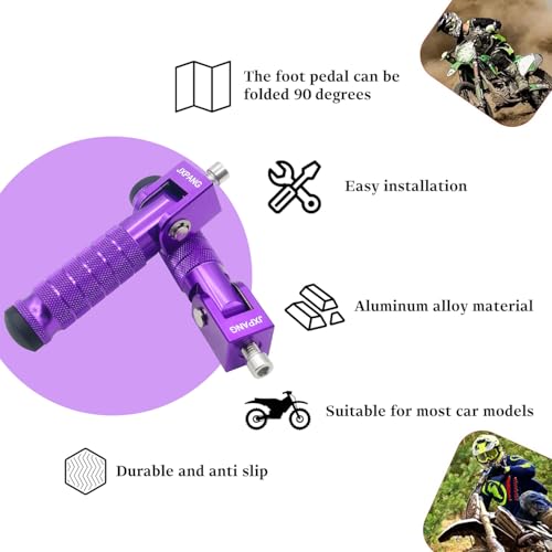 Universal Motorcycle Bicycle Folding Passenger Foot Pegs M8 Rearsets Rear Set Footrests Footpeg Foot Rest Peg Pedals For Bike Install Hole 8mm (Purple) - color: Purple