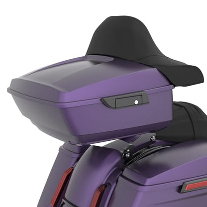 Advanblack 2025 Road Glide King Tour Trunk Pack Black Latch Wrap-Around Backrest Compatible with 1997-2025 Harley Touring Road Glide, Street Glide, Electra Glide (Purple Abyss Denim) - color: Purple Abyss Denim