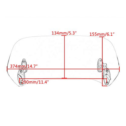 Smoke Adjustable Screen Windshield Extension Universal Clip-on Windscreen for Harley And All Motorcycle With Windshield Models - size: Smoke