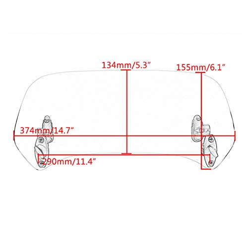Clear Universal Adjustable Clip-on Windscreen Extender Spoiler Air Deflector Fit for Harley And All Motorcycle With Windshield Models - size: Clear