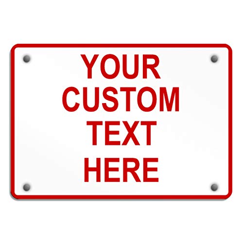 Aluminum Weatherproof Metal Sign Multiple Sizes Custom Personalized Text Here White Red Danger Horizontal Street Signs 24x18Inches - color: White/Red Danger, size: 24x18Inches