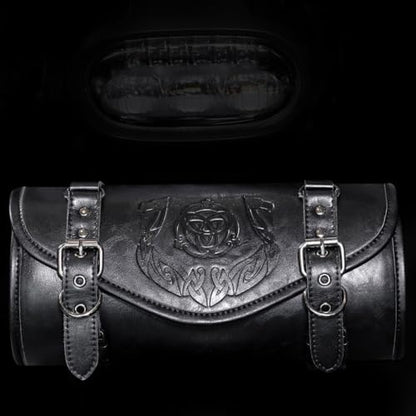Motorcycle Tool Bag Waterproof PU Universal Saddlebag Front Fork Bag