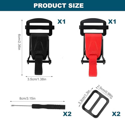 2 Pack Helmet Quick Release Buckle Kit, Motorcycle Helmet Quick Release Chin Strap Clip, Double D-Ring to Insert Buckle Conversion, Carbon Steel Fast Release for Full Half 3/4 Helmets