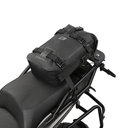 Waterproof Motorcycle Tail Bag 8L Motorbike Rear Rack Storage Bag Saddle Pannier for Touring Adventure Commuting Black - size: 8L