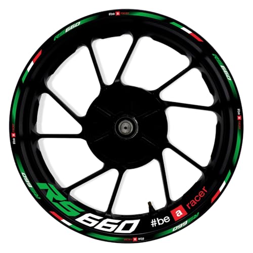 Awonderful 17"Wheel Rim Stickers For Aprilia RS660 2020-2023,Green | Reflective Vinyl Wheel Stripe Kit. Waterproof, Self-Adhesive Decals, Decorate Motorcycle Wheel Rims, Easy to Paste - color: Green