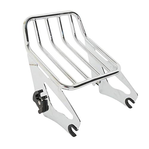 XFMT Motorcycle Detachable Two-Up Luggage Rack for Harley Touring Road King Street Glide Road Glide Electra Glide 2009-Later (Chrome) - color: Curves Luggage Rack-Chrome