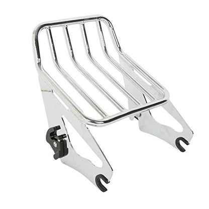 XFMT Motorcycle Detachable Two-Up Luggage Rack for Harley Touring Road King Street Glide Road Glide Electra Glide 2009-Later (Chrome) - color: Curves Luggage Rack-Chrome