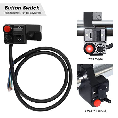 7/8inch Motorcycle Blinker Switch, Motorcycle Blinker Switch, 22mm Left Aluminum Alloy Turn Signal Blinker Push Button with Horn Beam
