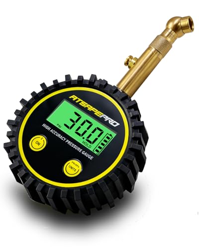 Digital Tire Pressure Gauge for Low Pressure Tires - 0-30 PSI ±0.5% Accuracy, Backlit LCD with 4 Units & Battery Indicator, 360° Swivel Head for Schrader Valve, Fit for ATVs, UTVs, Golf Carts - size: 30PSI