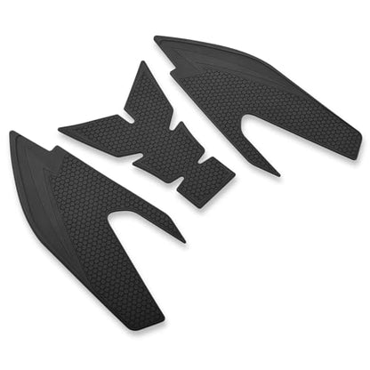 Motorcycle Non-Slip Rubber Gas Tank Pads with Knee Grips - 4-Piece Traction Side Protectors (for Yamaha Vehicle) YZF-R25 YZF-R3 (2019-2025) Fuel Tank Pad (Black) - color: Black