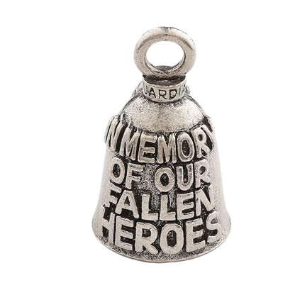 Guardian Bell In Memory of Fallen Hero Good Luck Bell w/Keyring & Black Velvet Gift Bag | Motorcycle Bell | Lead-Free Pewter | Good Luck Gift to Friends & Family | Bike Bell | Made in USA - color: In Memory of a Fallen Hero