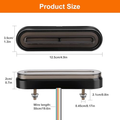 Linkstyle 5" Motorcycle Tail Light: 12V LED Super Bright Brake Lights, Stop Turn Signal Light, Dual Color Red/Amber, Waterproof Taillight Rear Lamp for Scooter Bike Truck Trailer