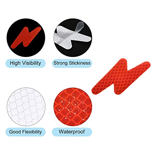PATIKIL Reflective Stickers, 12 Pack 2.99 x 1.26 Inch Waterproof Adhesive High Visibility Night Caution Warning Safety Tape Reflector for Trucks Trailers Cars, Red
