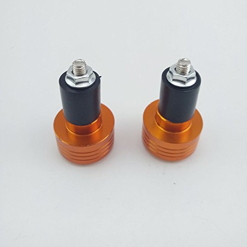 Motorcycle Handlebar Ends,7/8'' Handle Bar Slider Caps Weight Plugs CNC Aluminum (Orange) - color: Orange