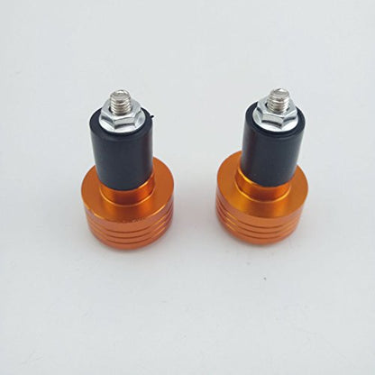 Motorcycle Handlebar Ends,7/8'' Handle Bar Slider Caps Weight Plugs CNC Aluminum (Orange) - color: Orange